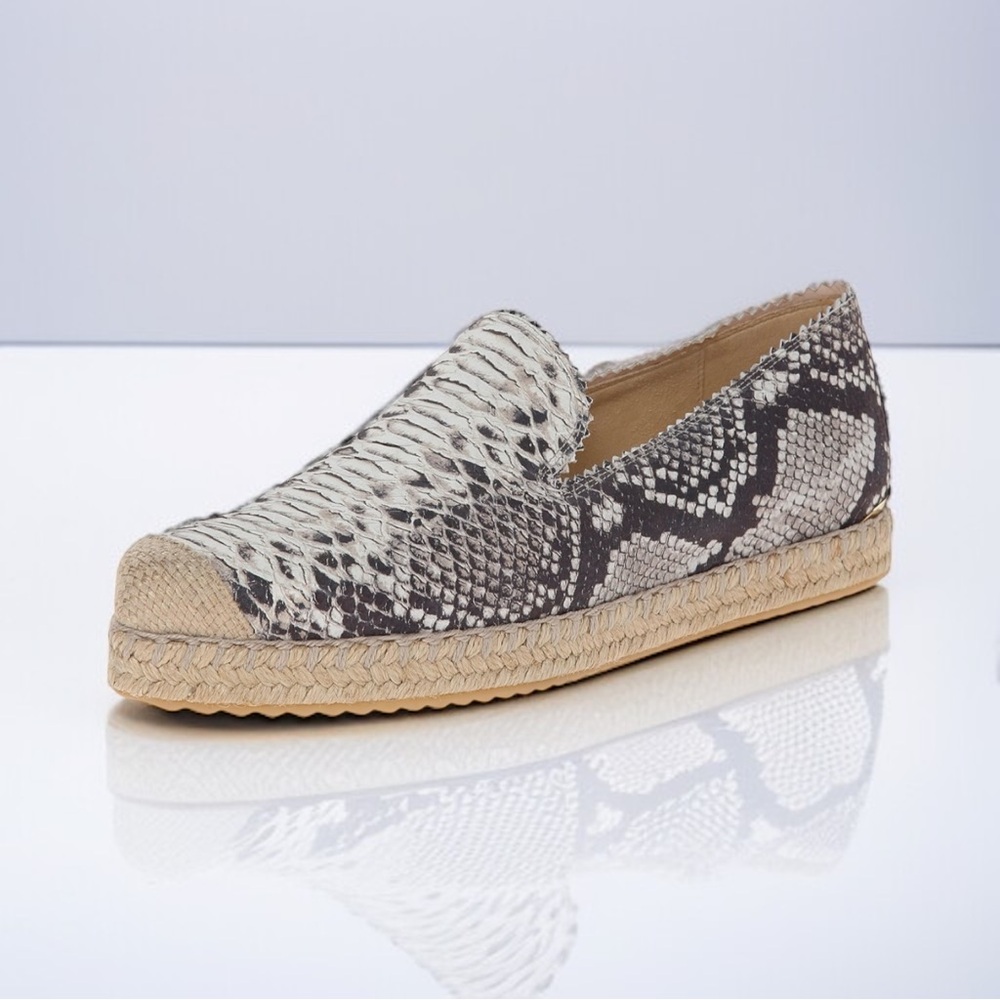 Stuart Weitzman Catalan Snakeskin Espadrille Slip On Sneakers